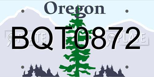 BQT0872 Oregon License Plate