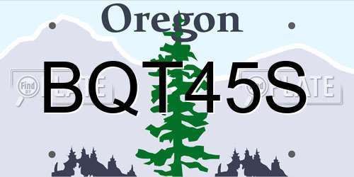 BQT45S Oregon License Plate
