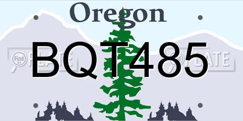 BQT485 Oregon License Plate