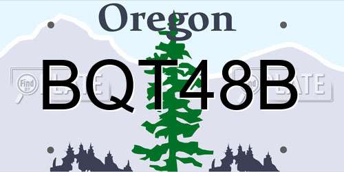 BQT48B Oregon License Plate