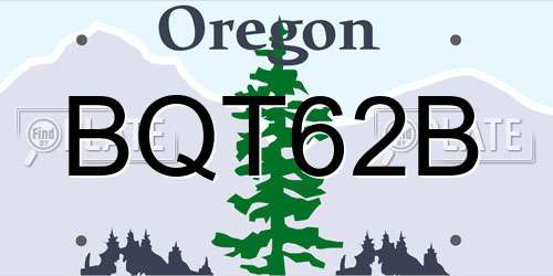 BQT62B Oregon License Plate
