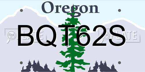 BQT62S Oregon License Plate