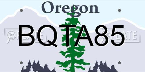 BQTA85 Oregon License Plate