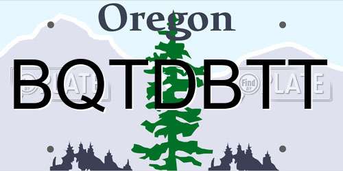 BQTDBTT Oregon License Plate