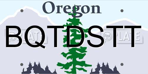 BQTDSTT Oregon License Plate