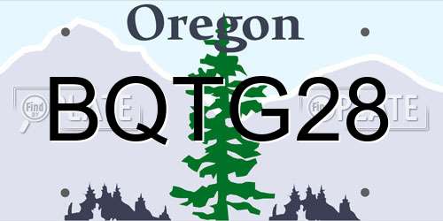 BQTG28 Oregon License Plate