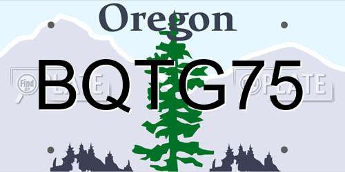 BQTG75 Oregon License Plate