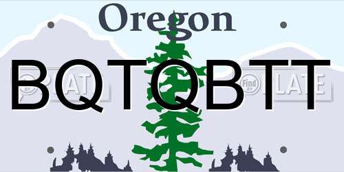 BQTQBTT Oregon License Plate