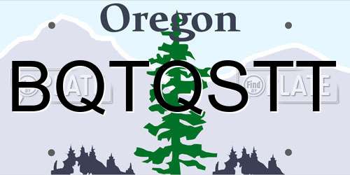 BQTQSTT Oregon License Plate