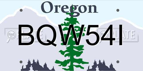 BQW54I Oregon License Plate