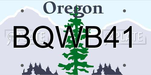 BQWB41 Oregon License Plate