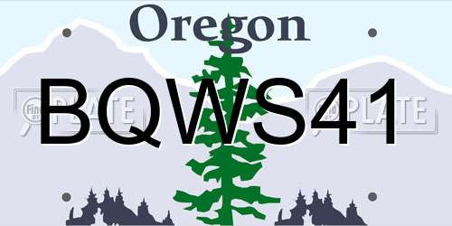 BQWS41 Oregon License Plate