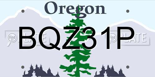 BQZ31P Oregon License Plate