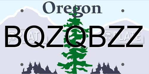 BQZQBZZ Oregon License Plate