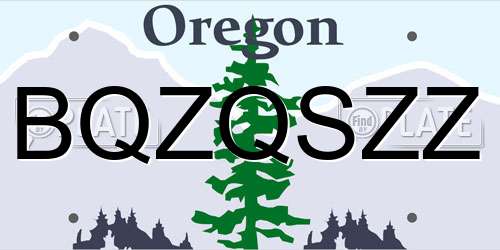BQZQSZZ Oregon License Plate