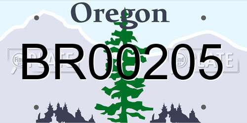 BR00205 Oregon License Plate