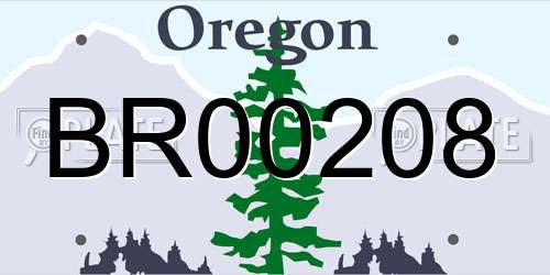 BR00208 Oregon License Plate