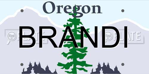 BRANDI Oregon License Plate