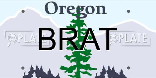BRAT Oregon License Plate