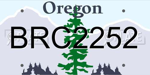 BRC2252 Oregon License Plate