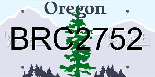 BRC2752 Oregon License Plate