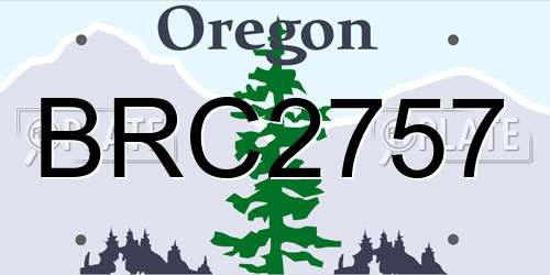 BRC2757 Oregon License Plate