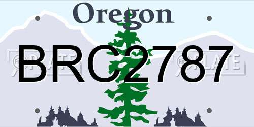 BRC2787 Oregon License Plate