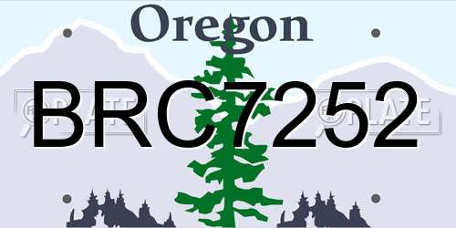 BRC7252 Oregon License Plate