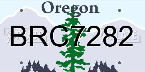 BRC7282 Oregon License Plate