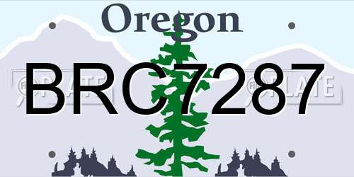 BRC7287 Oregon License Plate