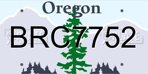 BRC7752 Oregon License Plate