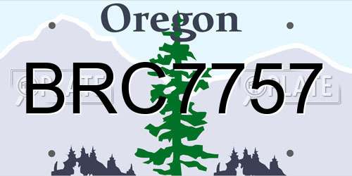 BRC7757 Oregon License Plate