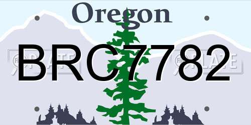 BRC7782 Oregon License Plate