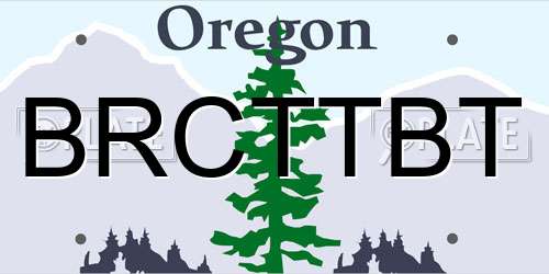 BRCTTBT Oregon License Plate