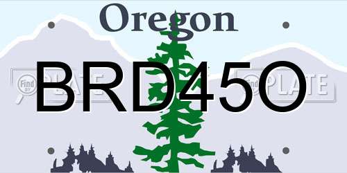 BRD45O Oregon License Plate