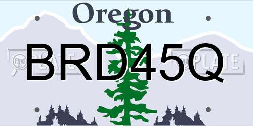 BRD45Q Oregon License Plate
