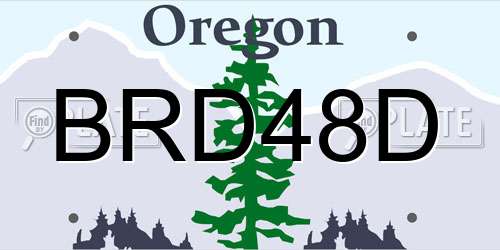 BRD48D Oregon License Plate