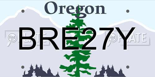 BRE27Y Oregon License Plate