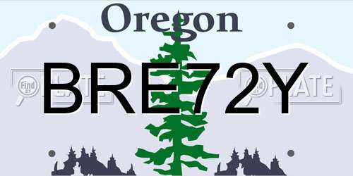 BRE72Y Oregon License Plate