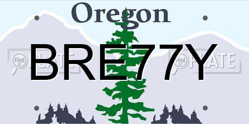 BRE77Y Oregon License Plate