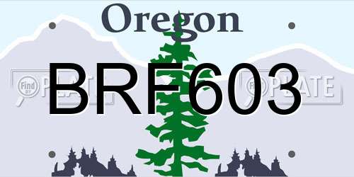 BRF603 Oregon License Plate