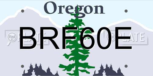 BRF60E Oregon License Plate