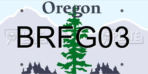 BRFG03 Oregon License Plate