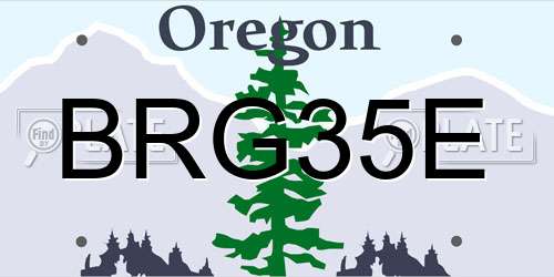 BRG35E Oregon License Plate