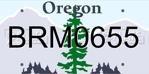 BRM0655 Oregon License Plate