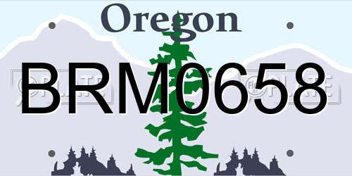 BRM0658 Oregon License Plate