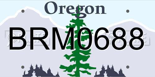 BRM0688 Oregon License Plate
