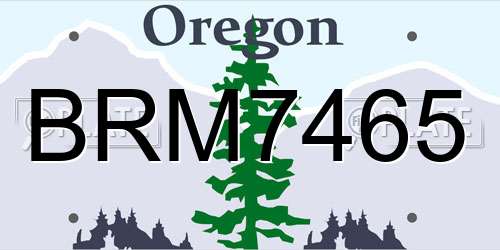 BRM7465 Oregon License Plate