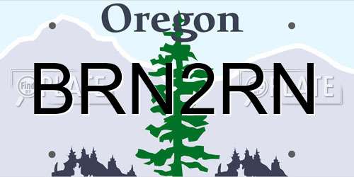BRN2RN Oregon License Plate