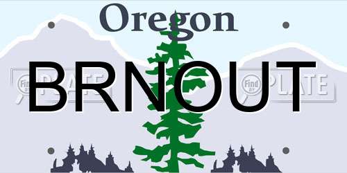 BRNOUT Oregon License Plate